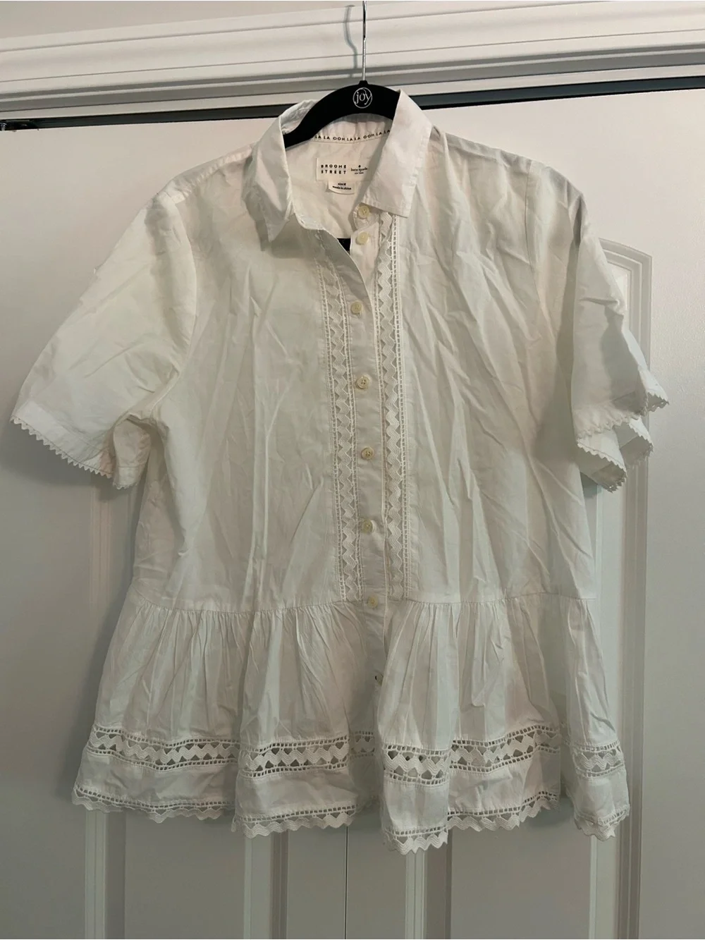 Kate Spade Broome Street white peplum blouse medium